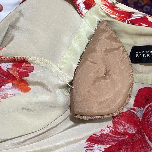 Vintage Ellen Tracy Petite 4 Button Up Yellow Red Shirt - Picture 6 of 7